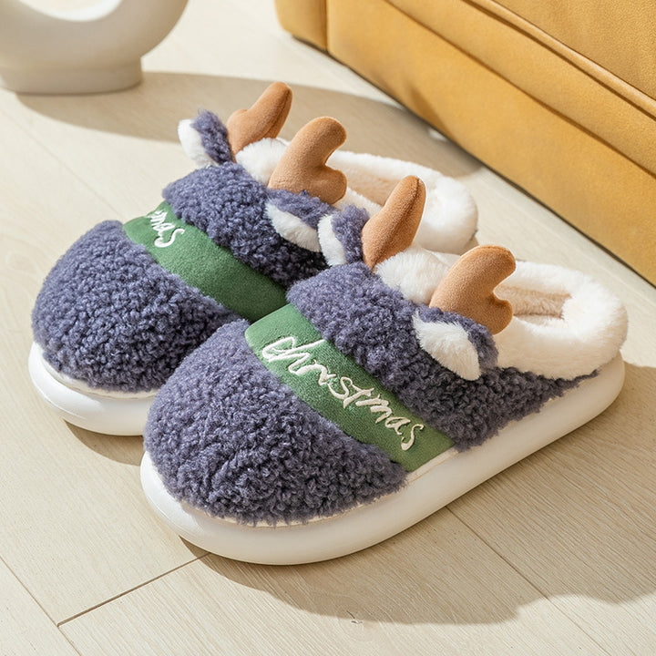 Suede Holiday Slippers in Bright Candy Colors, Thick and Warm
