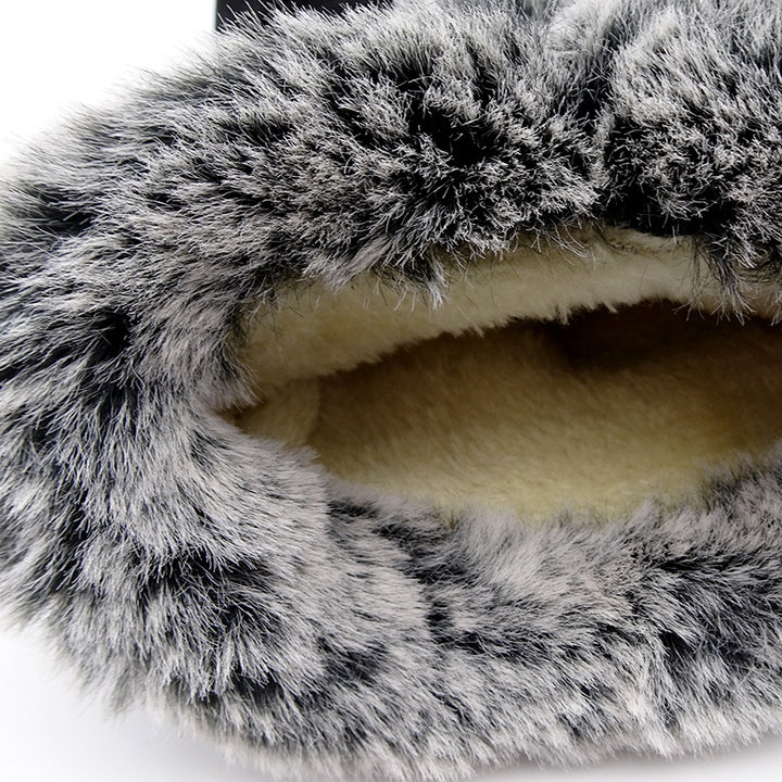 Mid-Calf Faux Fur Snow Boots for Women, Plush Winter Boots