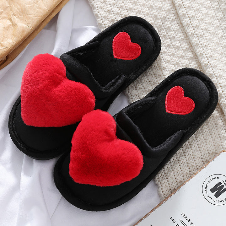 Heart House Slippers for Women, Plush Warm Fuzzy Shoes