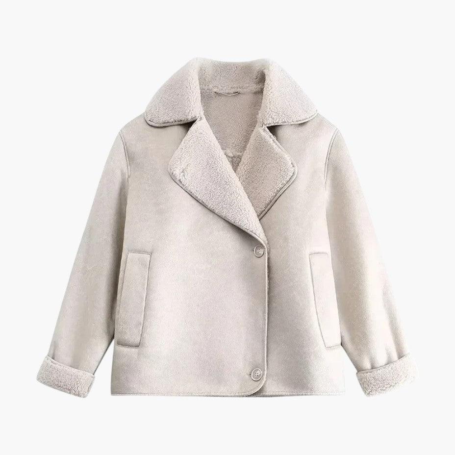 Women’s Jacket with Button Fastening and Structured Silhouette