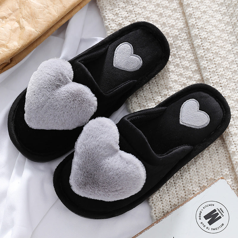 Heart House Slippers for Women, Plush Warm Fuzzy Shoes