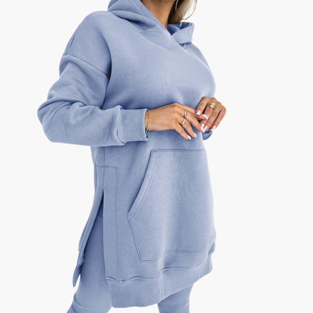 Women’s Two-Piece Hoodie and Leggings Set with Fitted Leggings