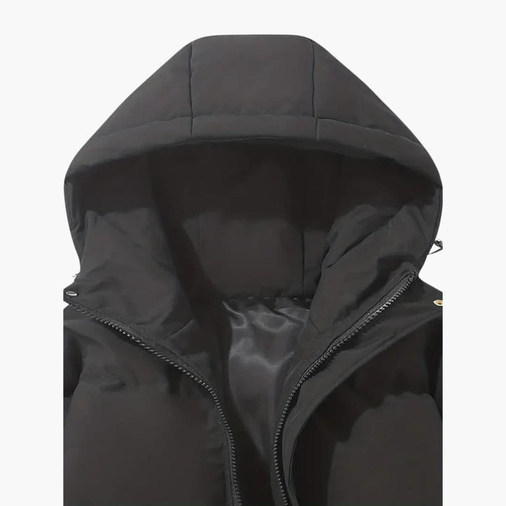 Women’s Puffer Jacket with Quilted Design and Hood