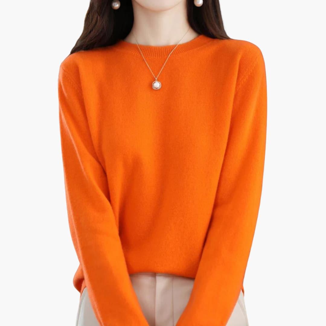 Women’s Chunky Knit Jumper with Long Sleeves and Round Neckline