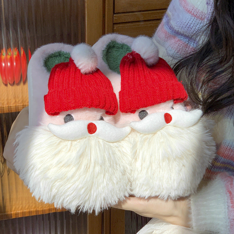 Cute Santa Claus Home Slippers, Warm Non-Slip Indoor Shoes