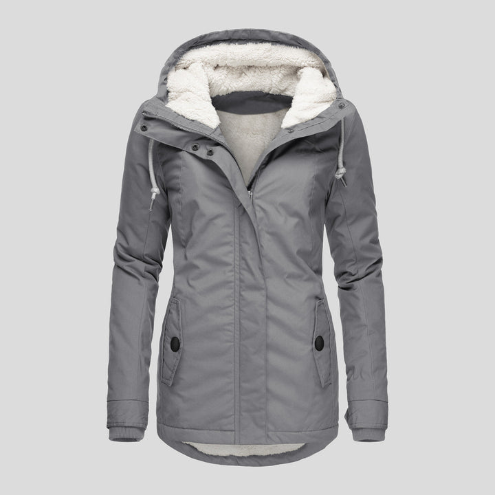 Hooded Fleece Jacket for Women, Warm Zip-Up Winter Jacket