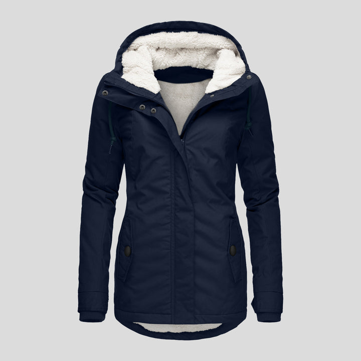 Hooded Fleece Jacket for Women, Warm Zip-Up Winter Jacket