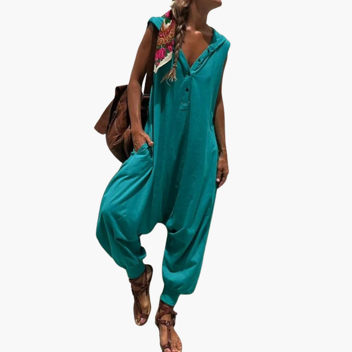 Women’s Hooded Jumpsuit with Relaxed Fit