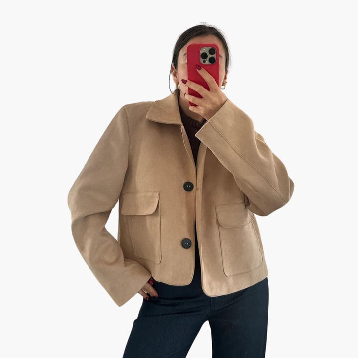 Women’s Button-Up Jacket with Long Sleeves