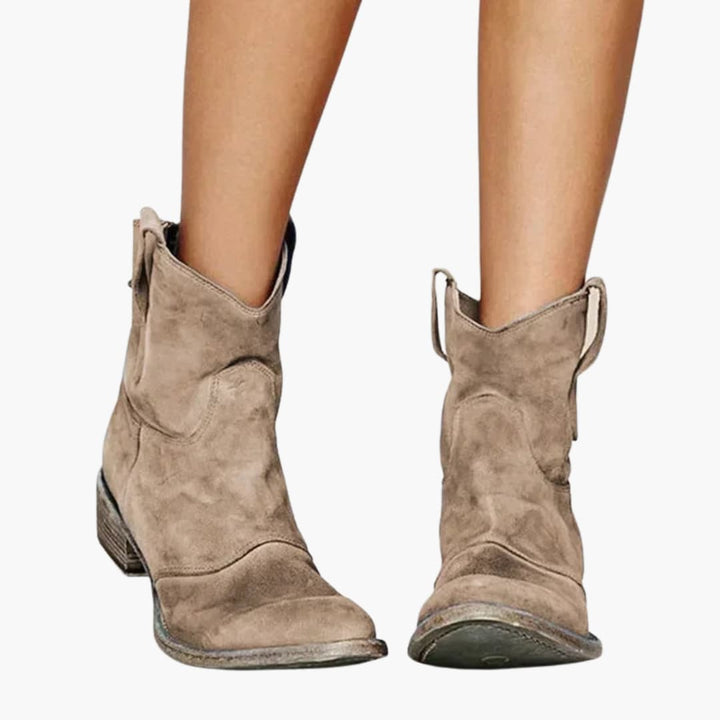 Women’s Ankle Boots with Pointed Toe and Low Heel