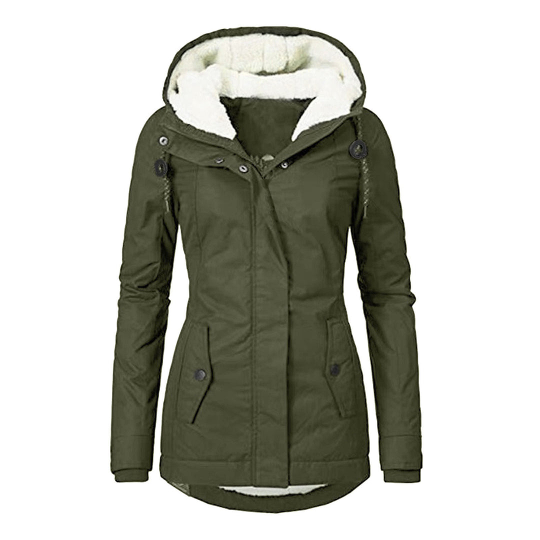 Hooded Fleece Jacket for Women, Warm Zip-Up Winter Jacket