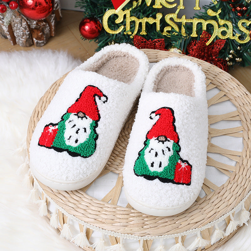 Cute Santa Claus Slippers for Couples, Warm Christmas Shoes