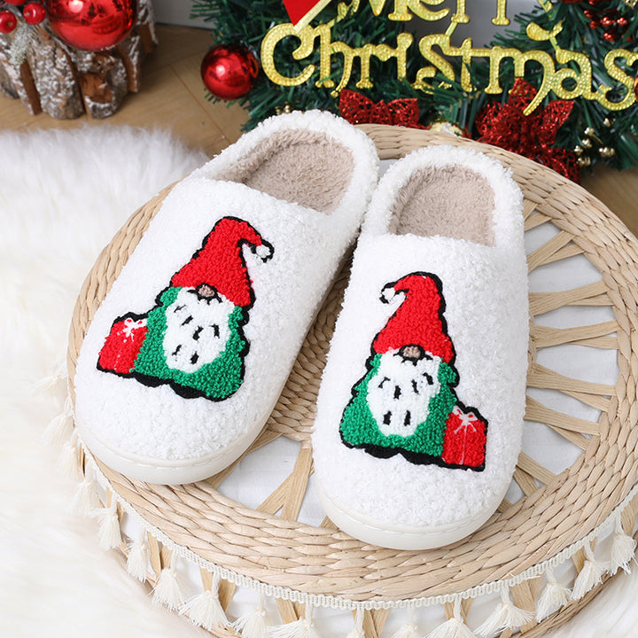 Cute Santa Claus Slippers for Couples, Warm Christmas Shoes