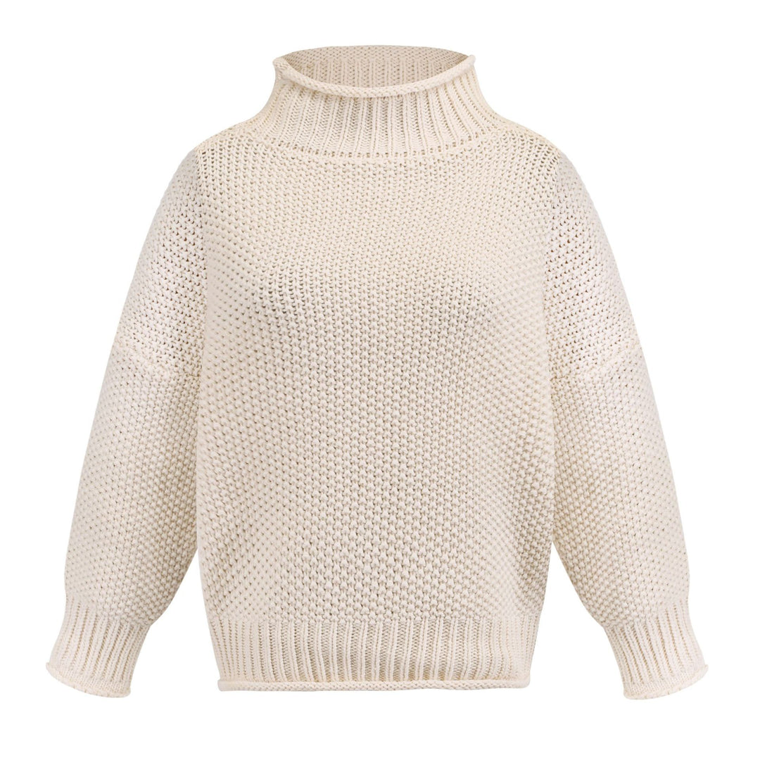 Solid Turtleneck Sweater for Women, Winter Knit Pullover