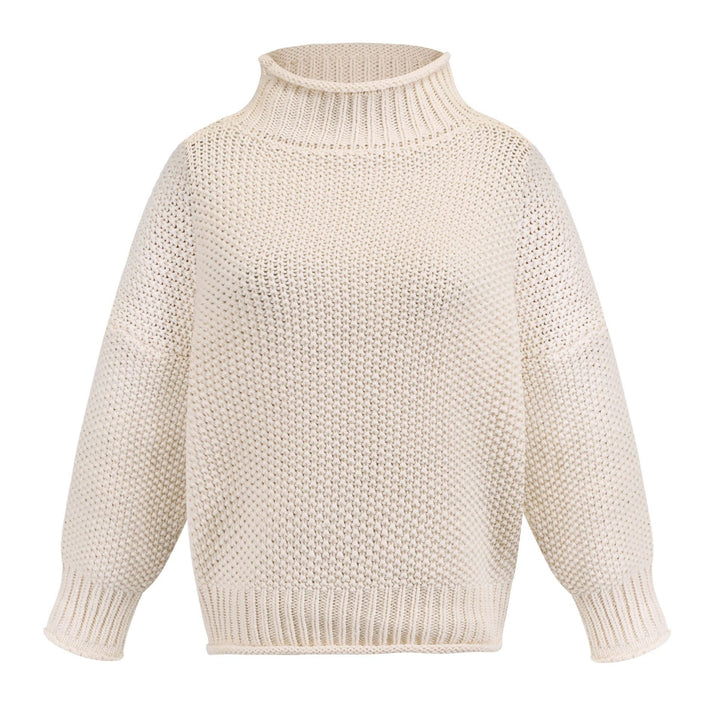 Solid Turtleneck Sweater for Women, Winter Knit Pullover