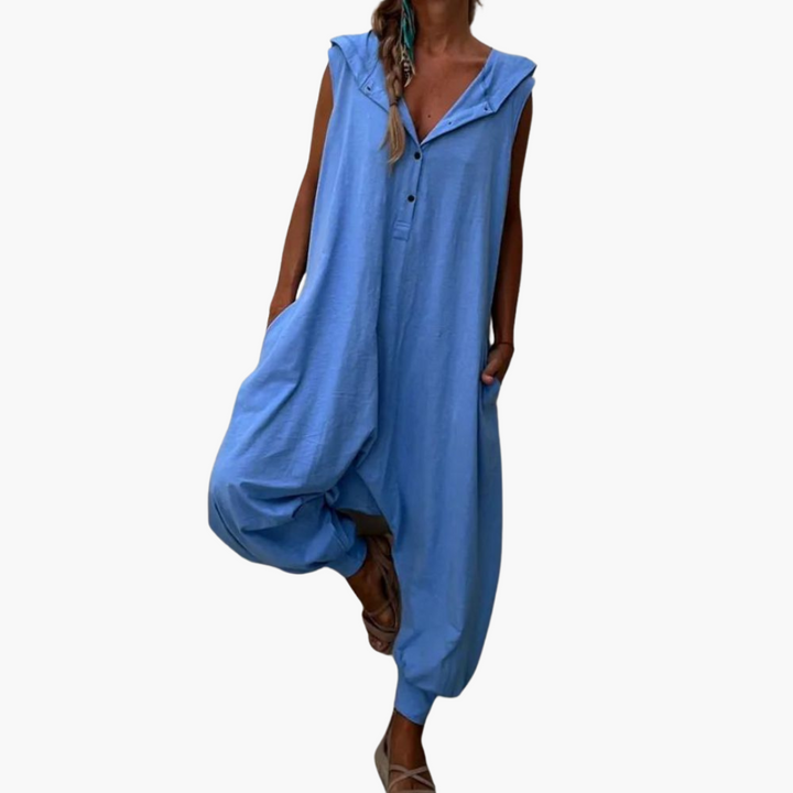 Women’s Hooded Jumpsuit with Relaxed Fit