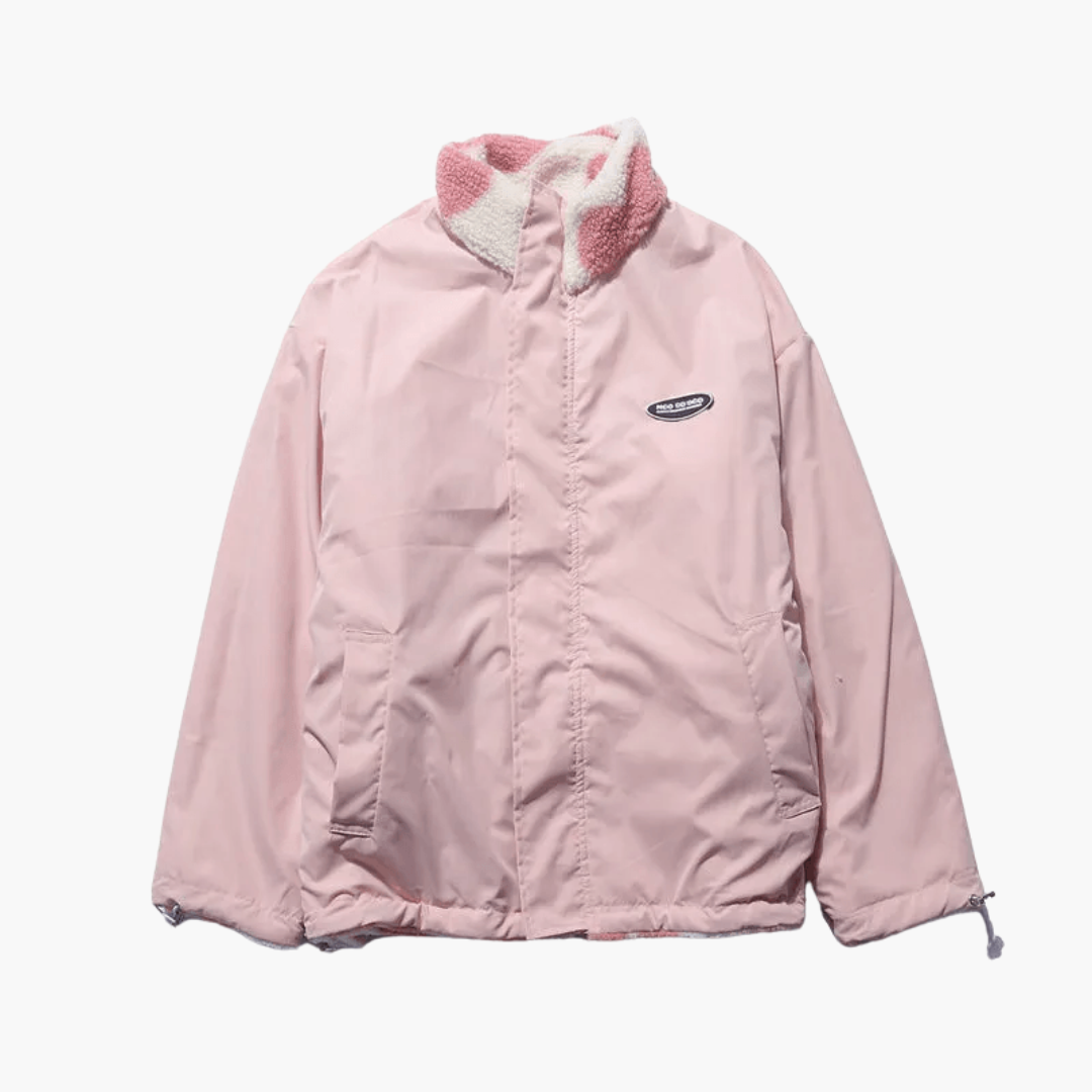Women’s Reversible Sherpa Jacket with Heart Print