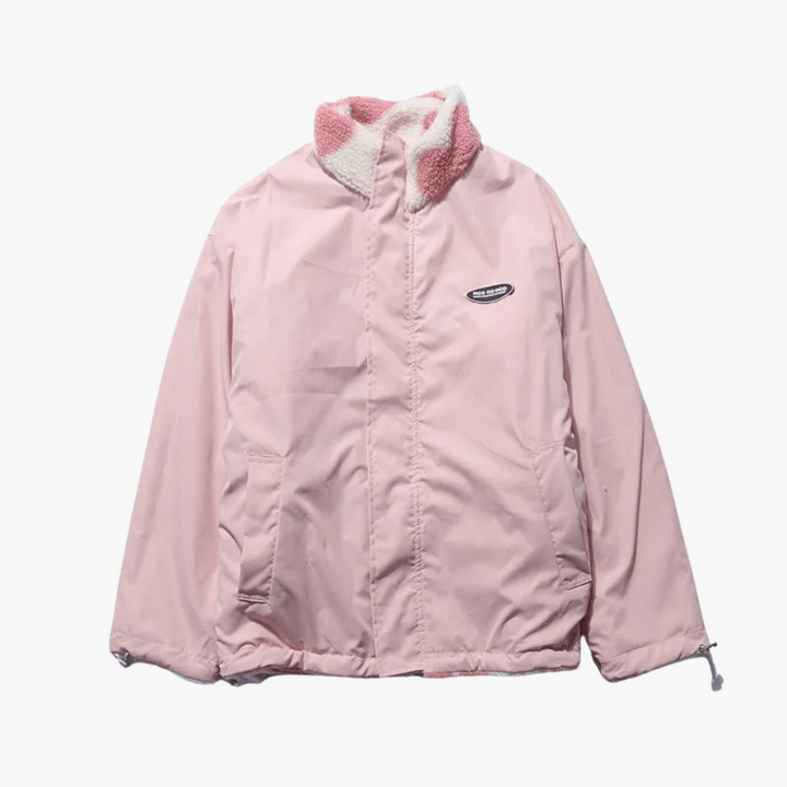 Women’s Reversible Sherpa Jacket with Heart Print
