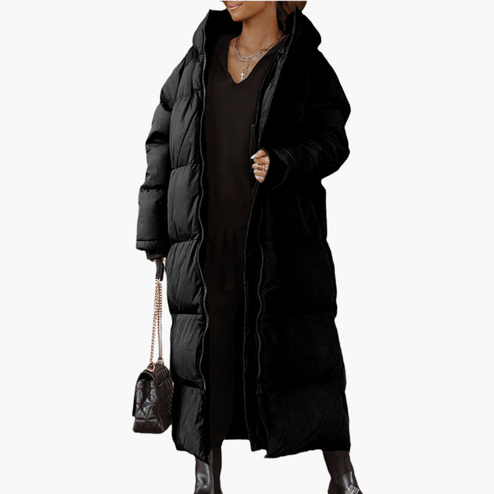 Women’s Hooded Puffer Coat with Quilted Design