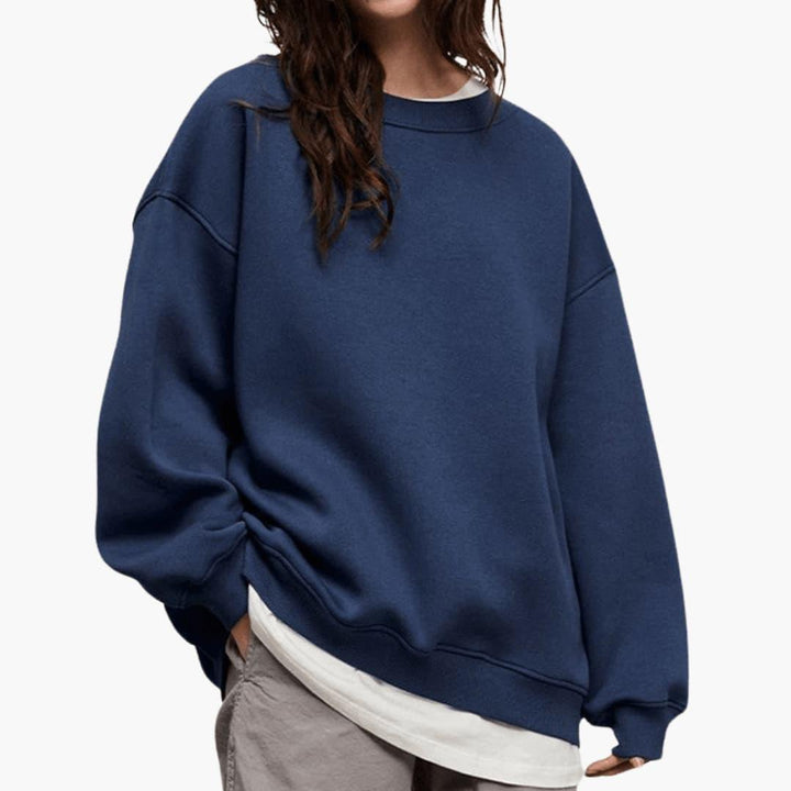 Women’s Sweatshirt with Crew Neck and Relaxed Fit