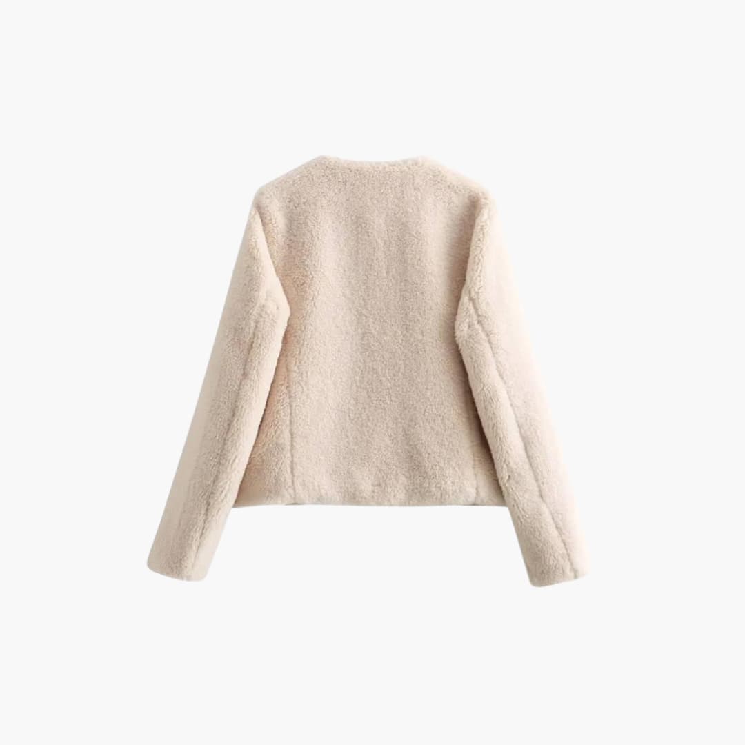 Women’s Teddy Coat with Toggle Closure and Round Neck