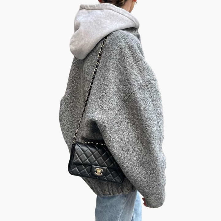 Women’s Bomber Jacket with Ribbed Trim