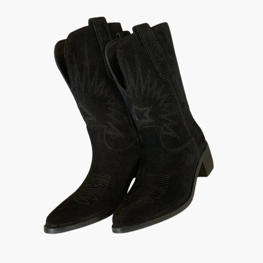 Women’s Western Boots with Cuban Heel and Embroidered Detail