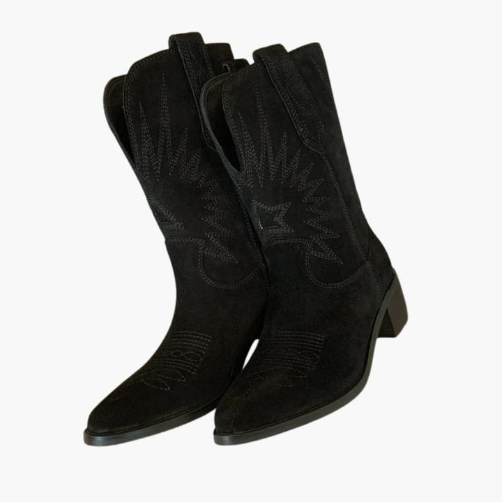 Women’s Western Boots with Cuban Heel and Embroidered Detail