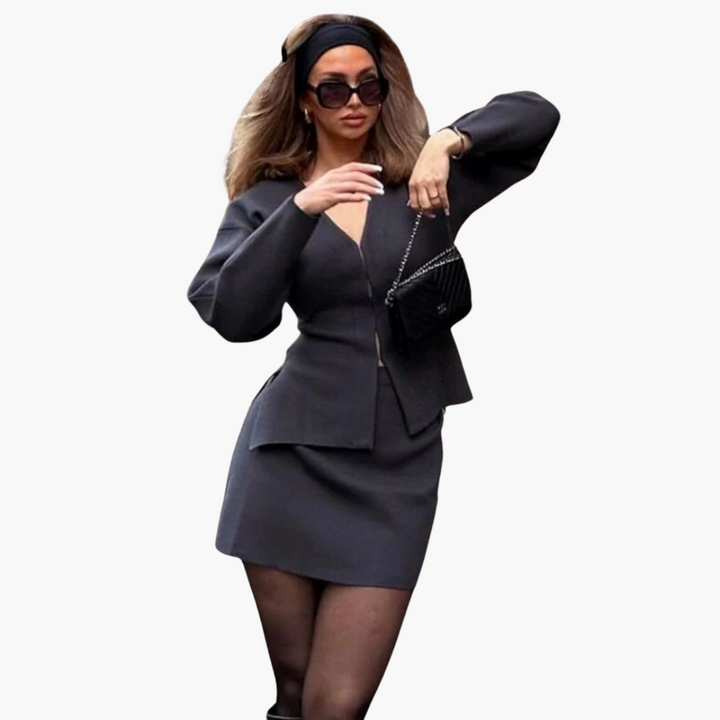 Women’s Two-Piece Set with Knit Skirt and Top