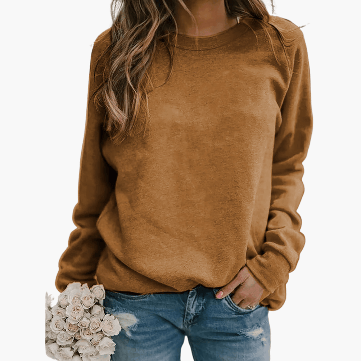 Women’s Knit Pullover with Loose Fit and Striped Pattern