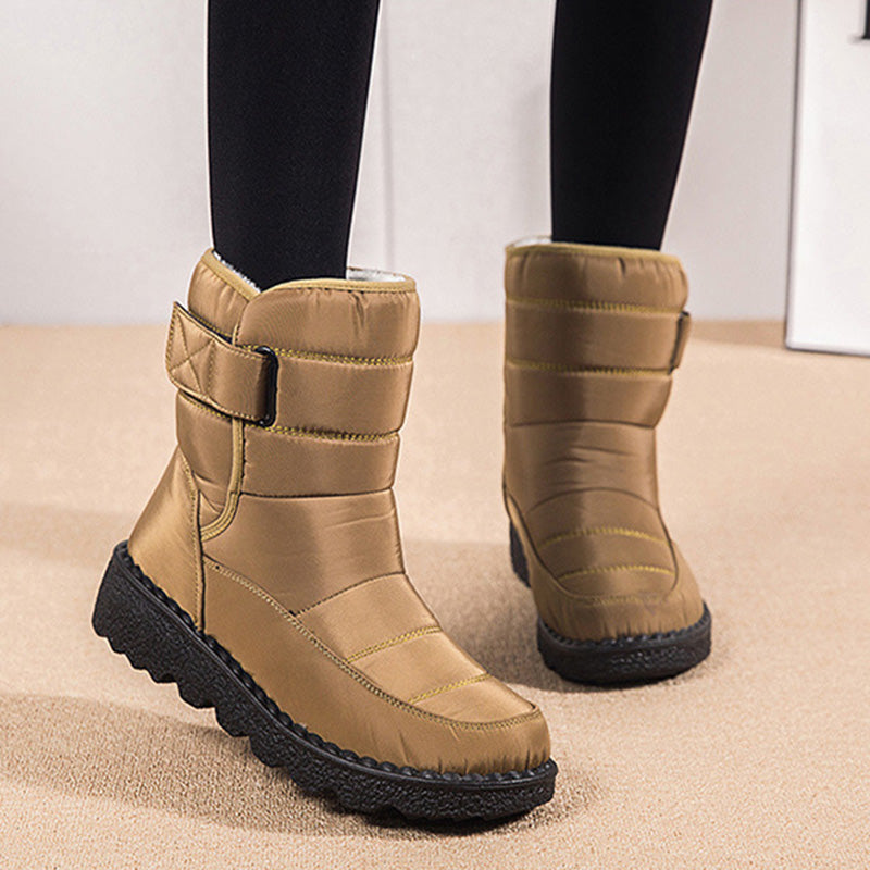 Waterproof Platform Snow Boots for Women – Plush Lined, Buckle Strap