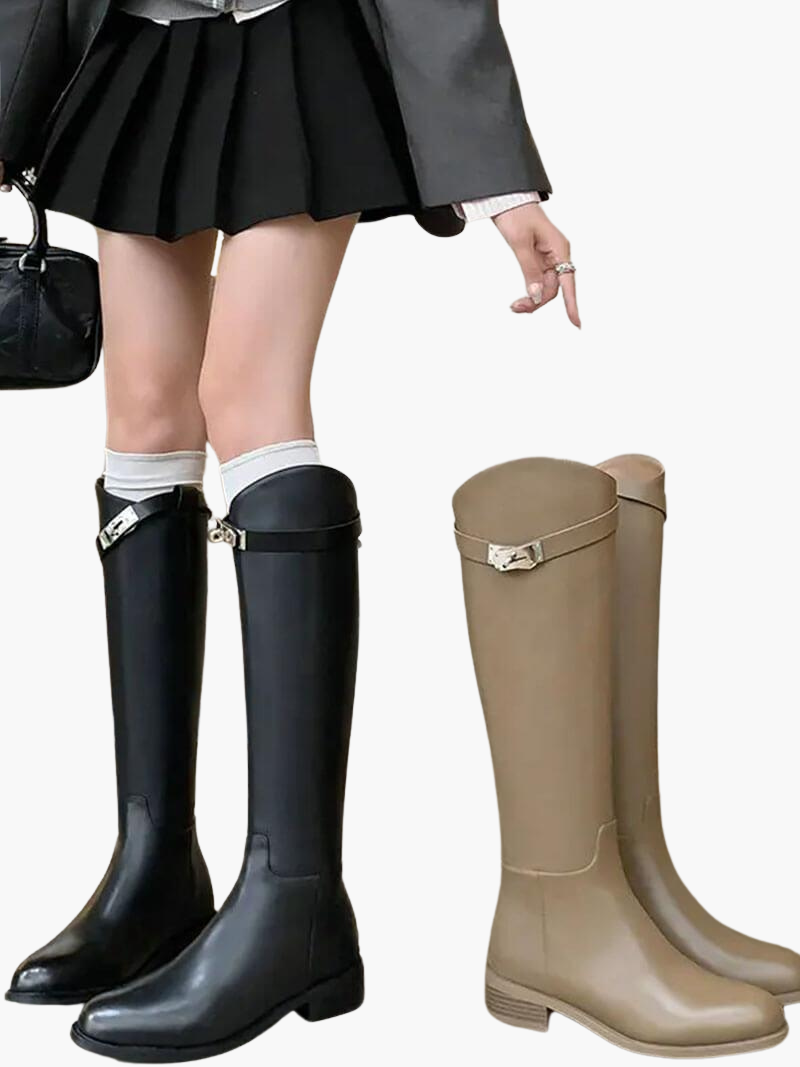 Women’s Knee-High Boots with Full-Length Shaft