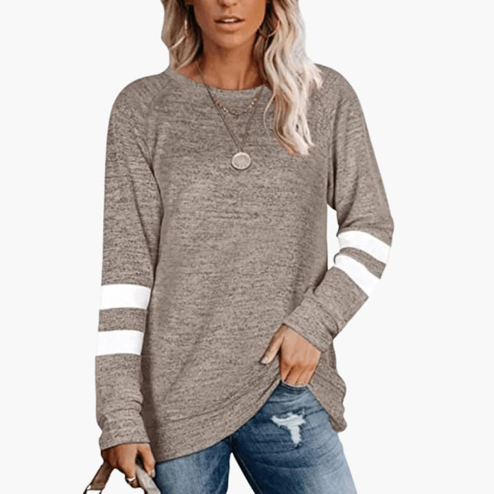 Women’s Long Sleeve Shirt with Relaxed Fit and Crew Neckline