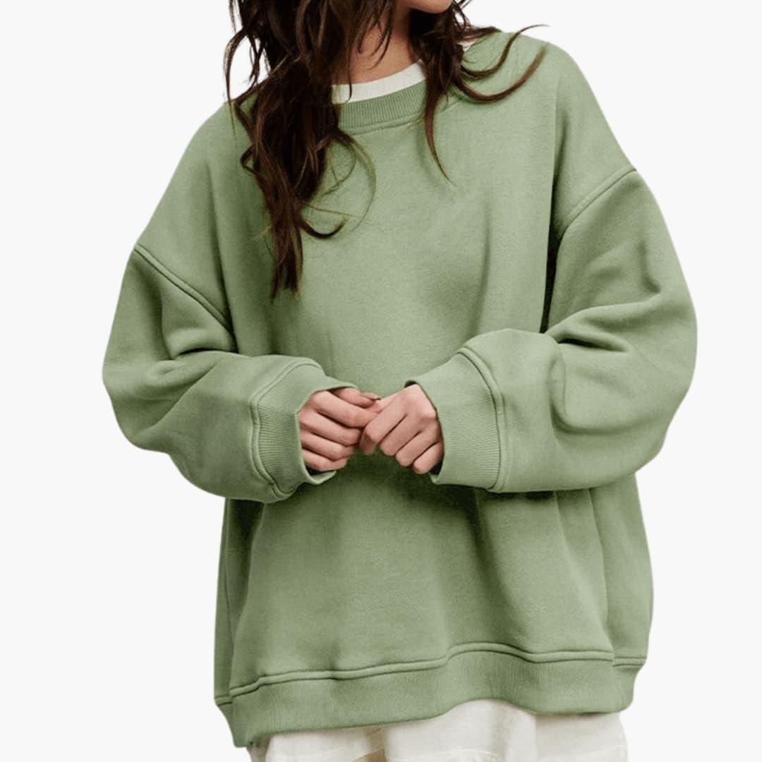 Women’s Sweatshirt with Crew Neck and Relaxed Fit