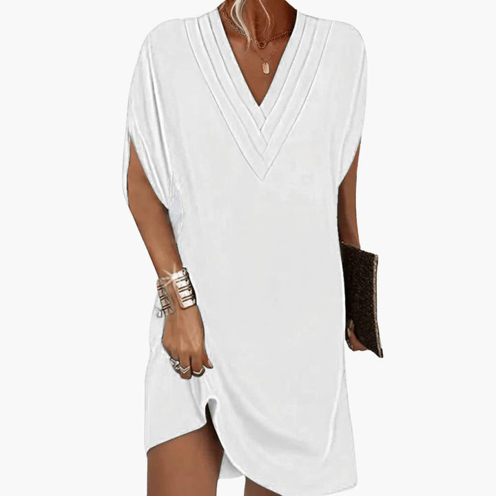 Women’s Tunic Dress with V-Neck and Side Slits
