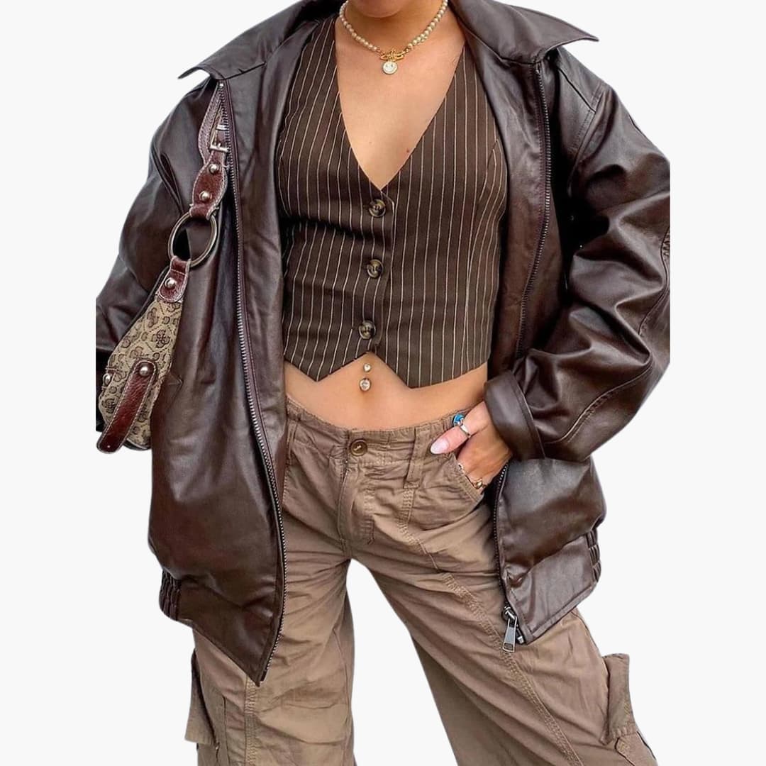Women’s Zip-Up Coat with Front Closure