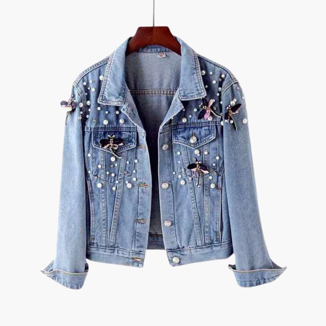 Women’s Embellished Jacket with Fitted Cut and Long Sleeves