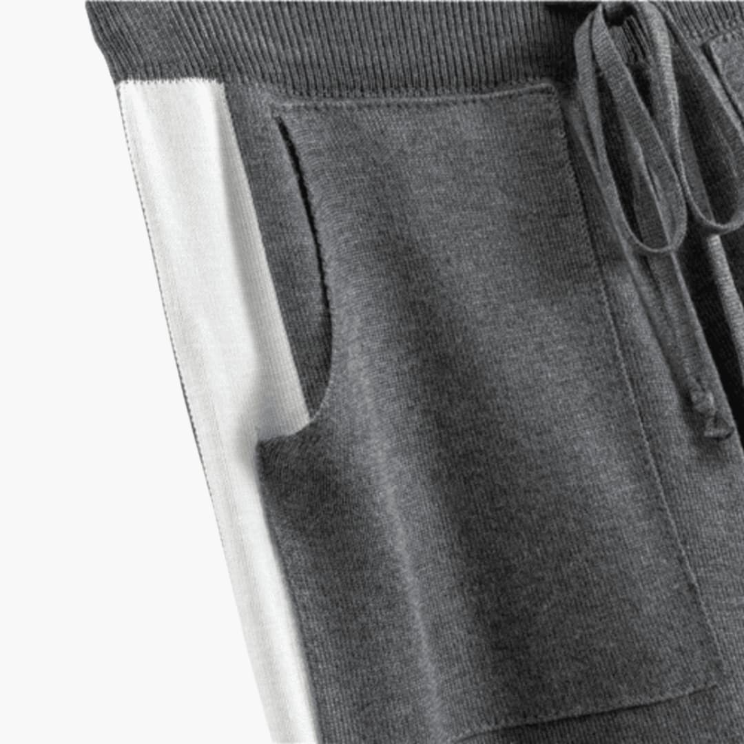 Women’s Two-Piece Sweater Set with Long Sleeves and High-Neck Collar