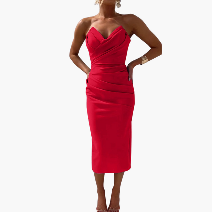 Women’s Bodycon Dress with Strapless Neckline