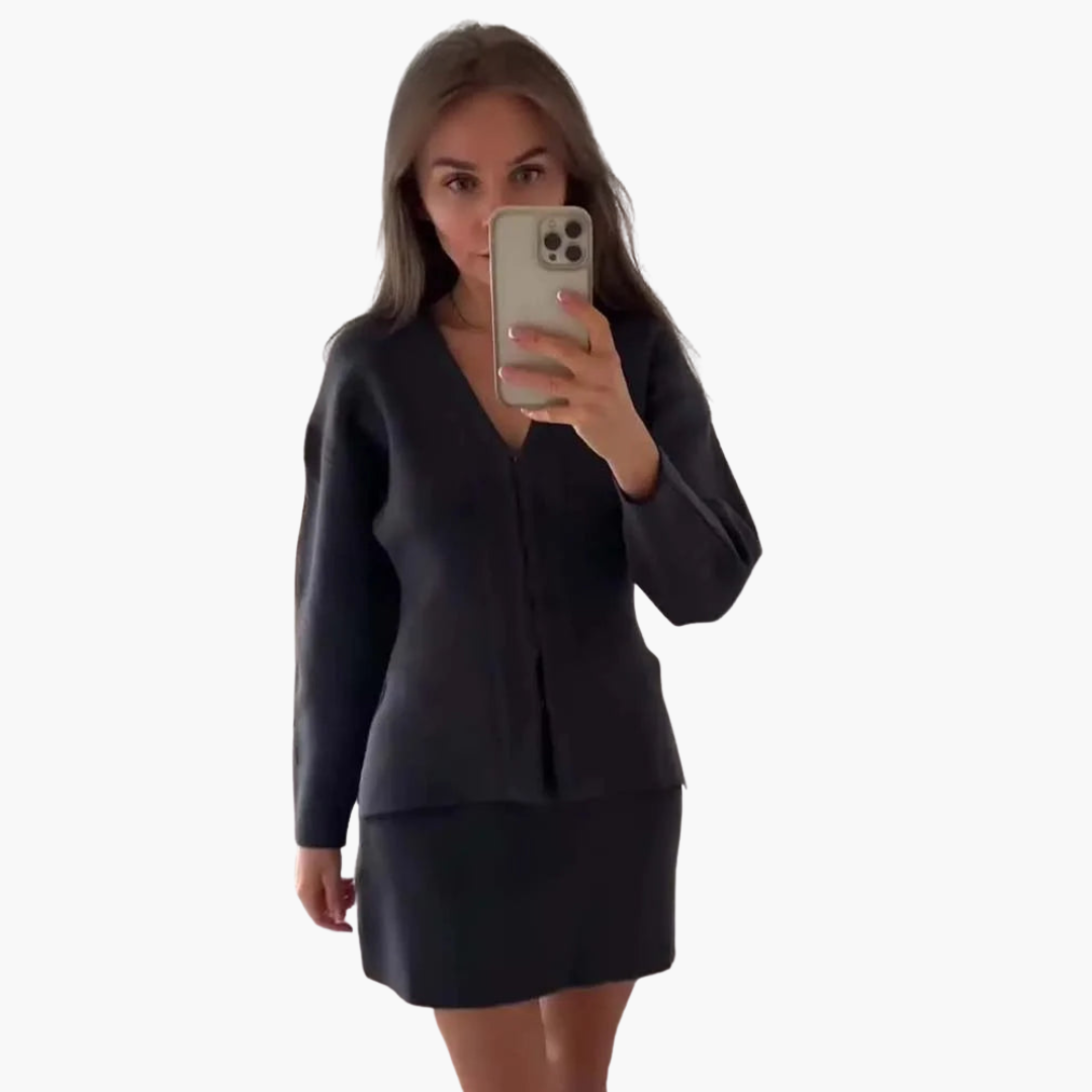 Women’s Two-Piece Set with Knit Skirt and Top