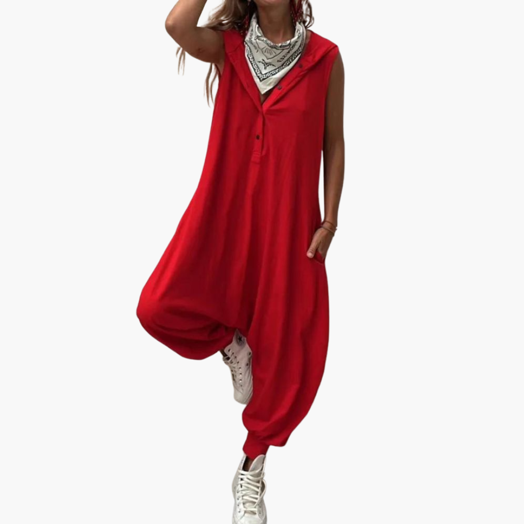Women’s Hooded Jumpsuit with Relaxed Fit