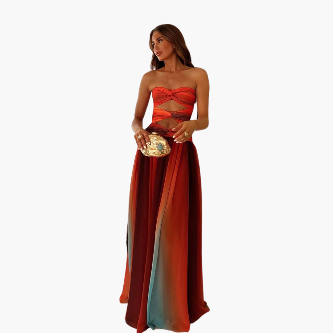 Women’s Maxi Dress with Cut Out and Gradient