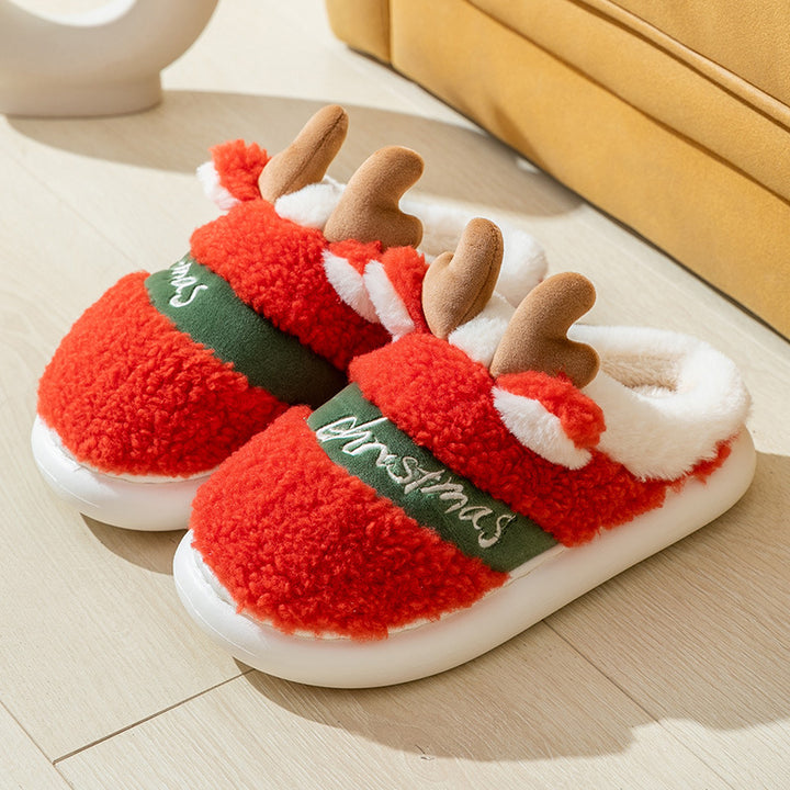 Suede Holiday Slippers in Bright Candy Colors, Thick and Warm