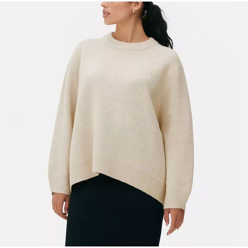 Sweet Crew Neck Sweater for Women, Loose Pullover Top