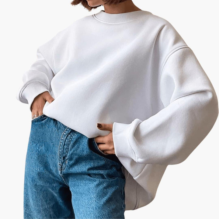 Women’s Sweatshirt with Crew Neck and Relaxed Fit