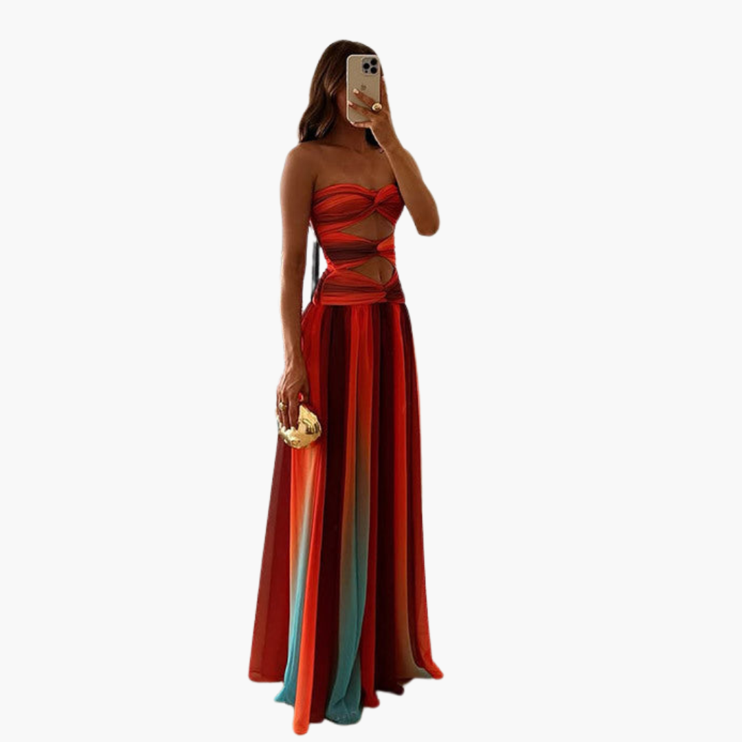 Women’s Maxi Dress with Cut Out and Gradient
