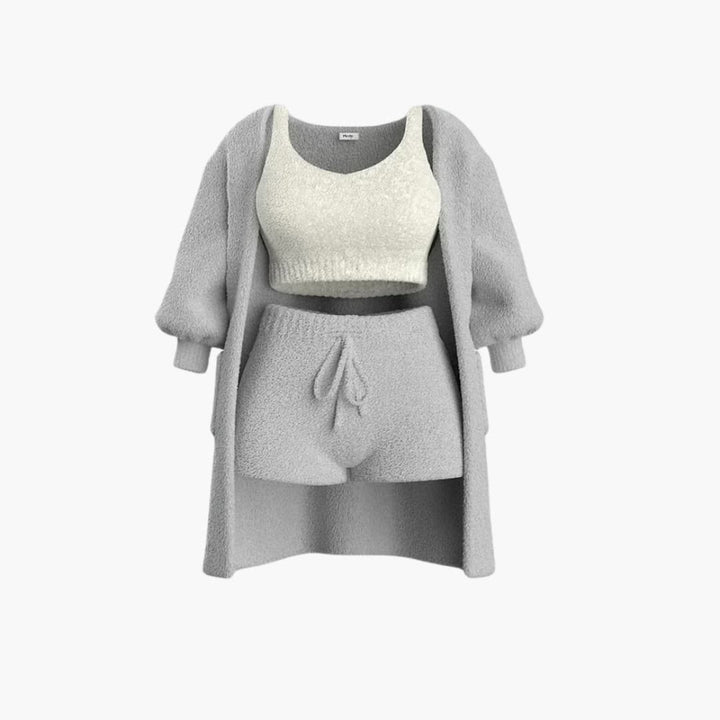 Women’s Loungewear Set with Cardigan and Shorts