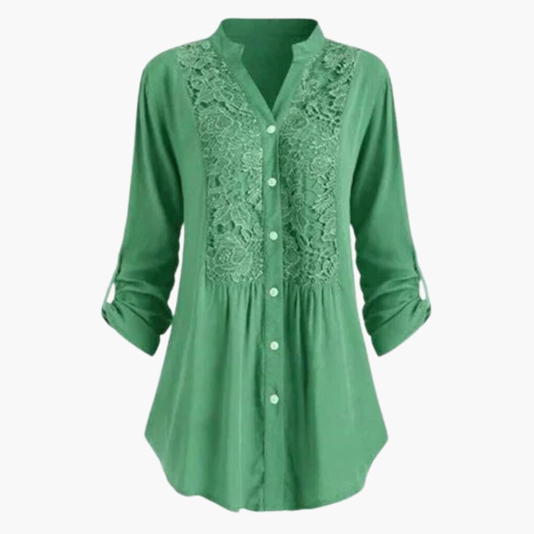 Women’s Blouse with Puff Sleeves and Shaped Fit
