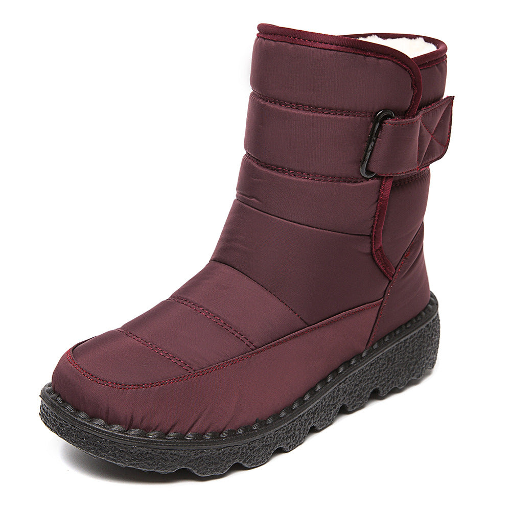 Waterproof Platform Snow Boots for Women – Plush Lined, Buckle Strap