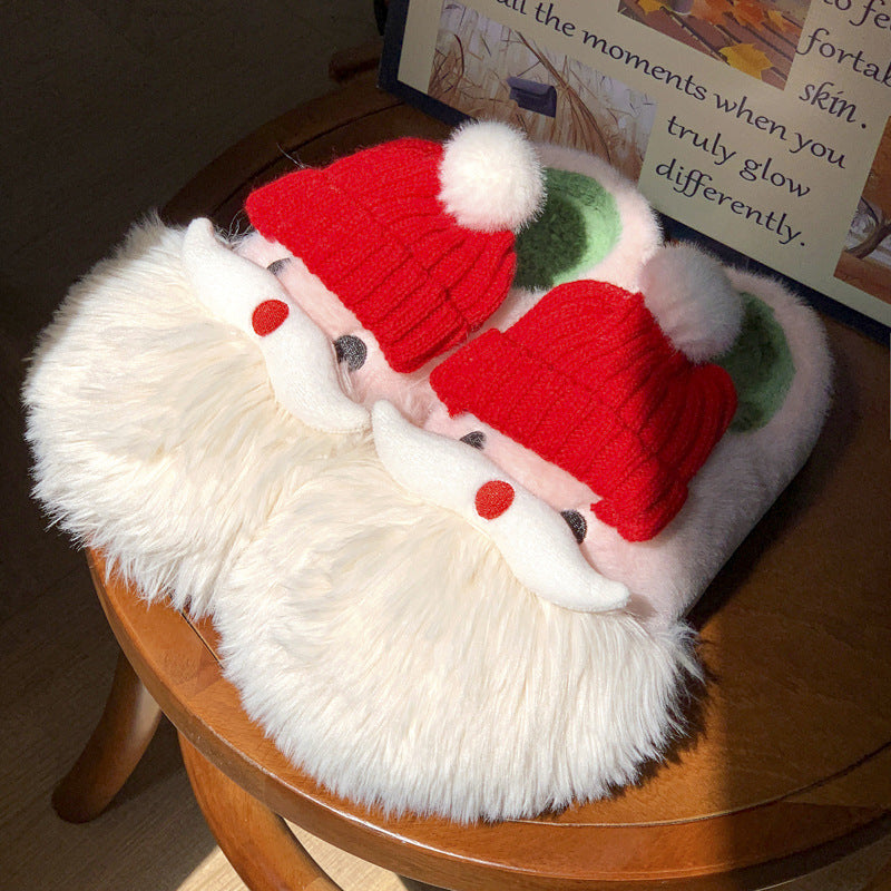 Cute Santa Claus Home Slippers, Warm Non-Slip Indoor Shoes